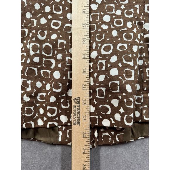 Lafayette 148 Blazer Women's Size 4 Brown Ivory Jacket 3/4 Sleeve Button Cotton - Picture 8 of 11